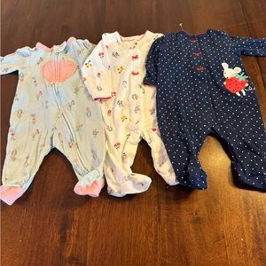 Girls size 3 month sleepers
